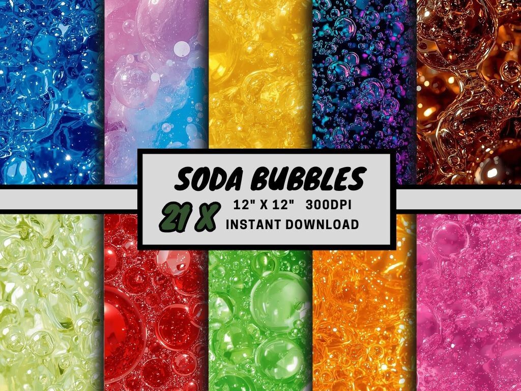 Soda Bubbles Digital Paper Pack