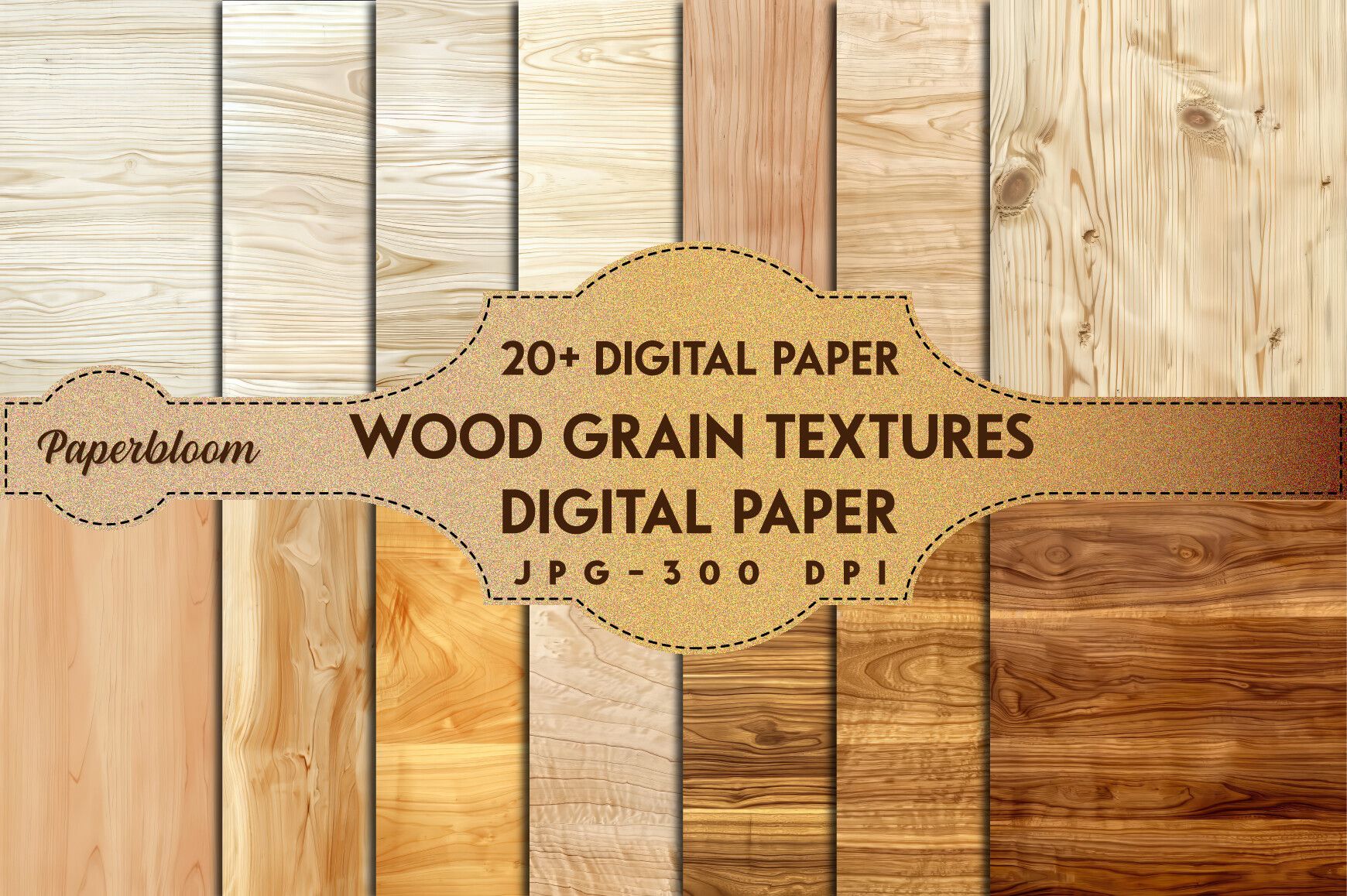 Wood Grain Textures Digital Paper