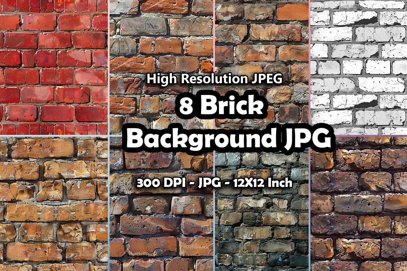 8 Brick Background Seamless Pattern JPG