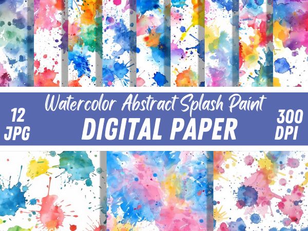 Watercolor Abstract Splash Backgrounds