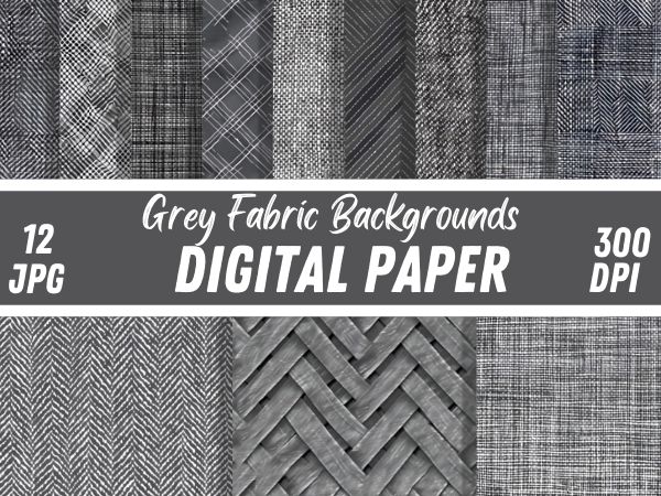 Grey Fabric Vintage Soft Papers Pattern