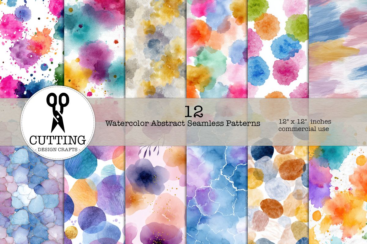 Watercolor Abstract Patterns Bundle