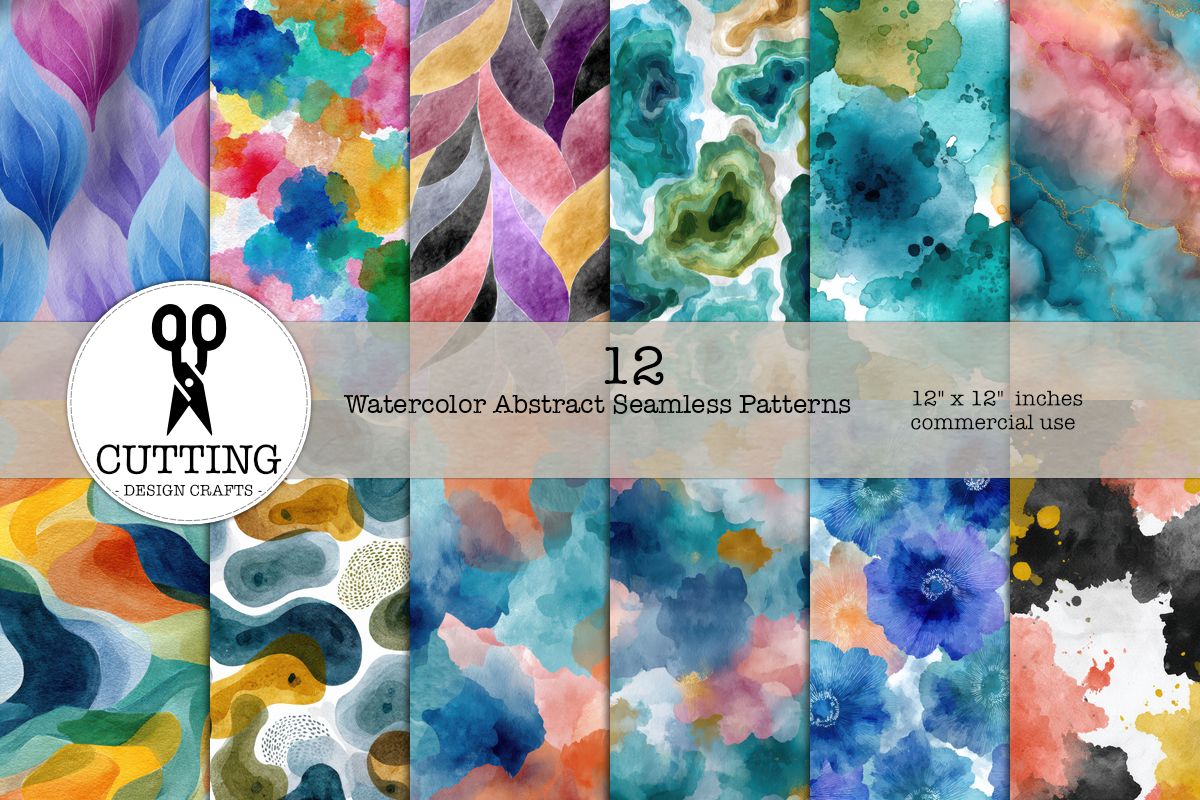 Watercolor Abstract Patterns Set